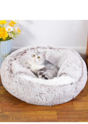Winter Dog Plush Round Bed Mattress for Small Medium Pets