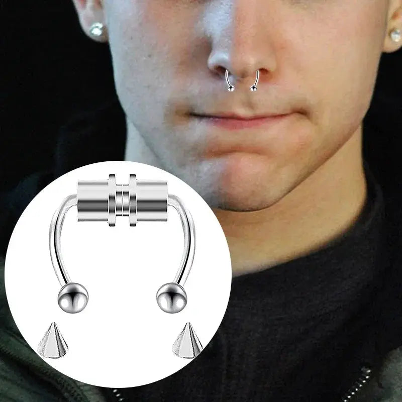 Women Fake Nose Ring Hoop Septum Non Piercing Clip