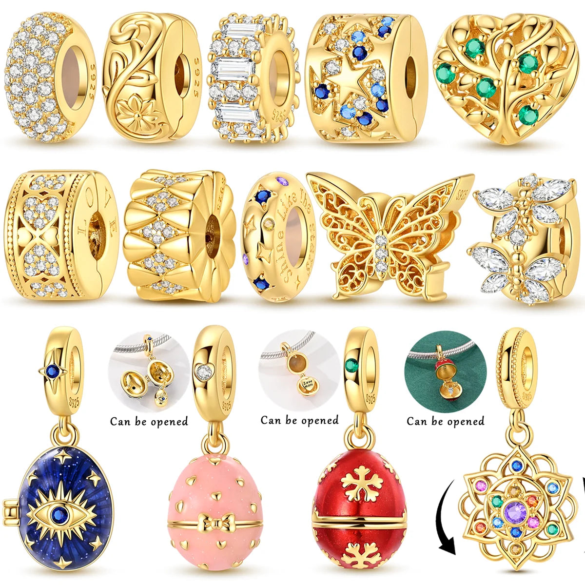 Sparkling Gold Plated Camera Charm