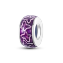 Silver Plated Purple Charm Flower