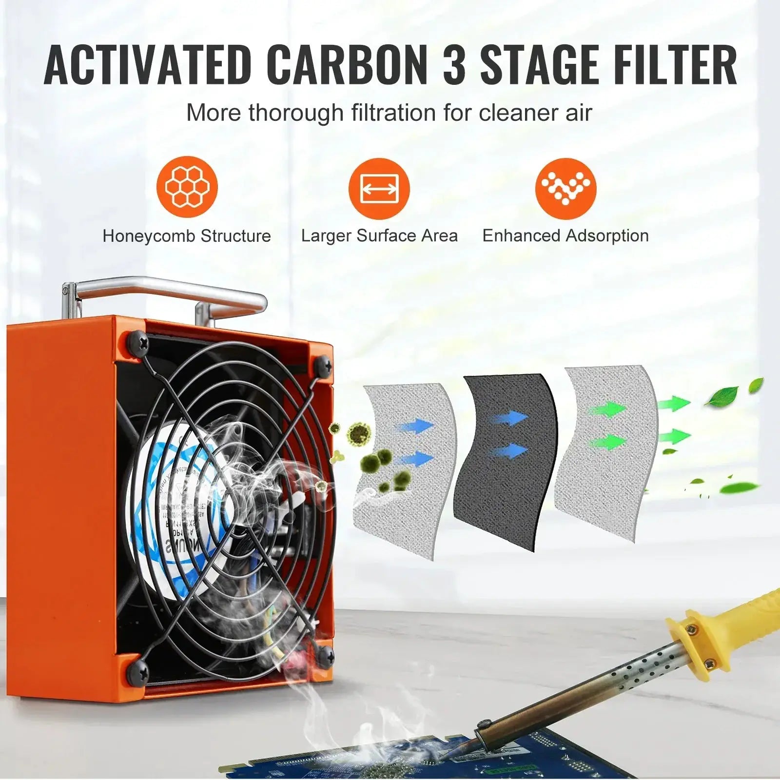 VEVOR Fume Extractor Strong Suction Portable 38W Tool