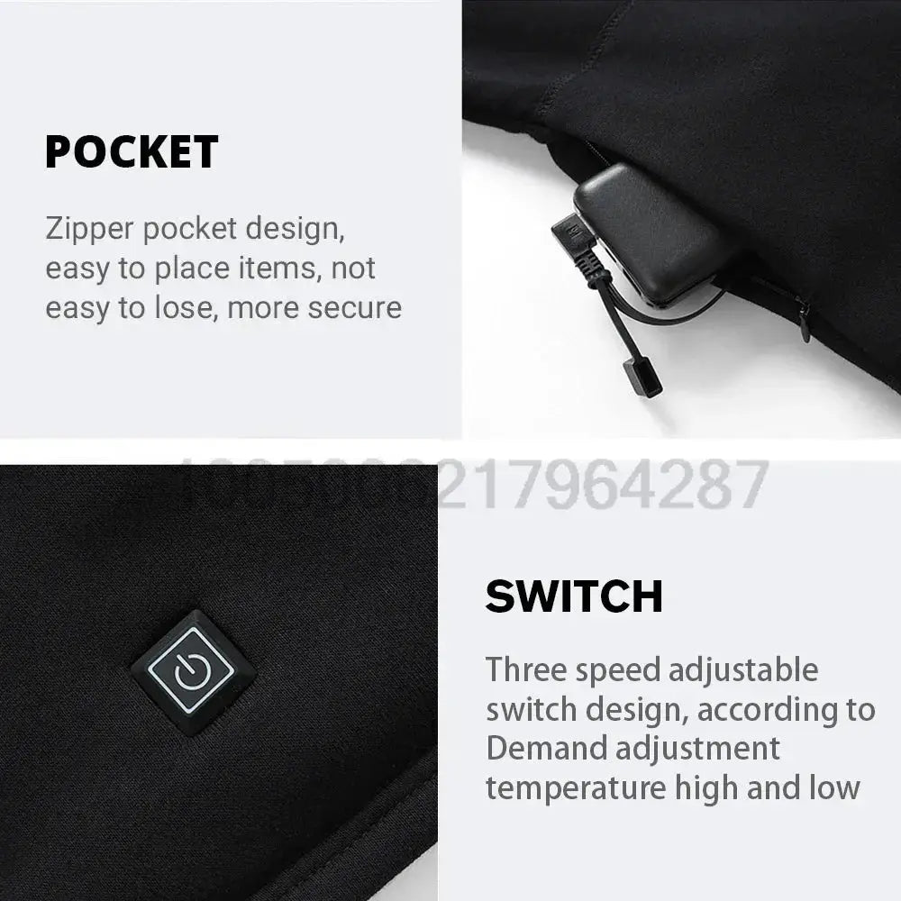 Winter Heated Underwear Set For Men Women USB Heating Jacket