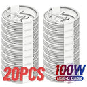 20Pcs USB-C Cable - 100W Braided Fast Charge