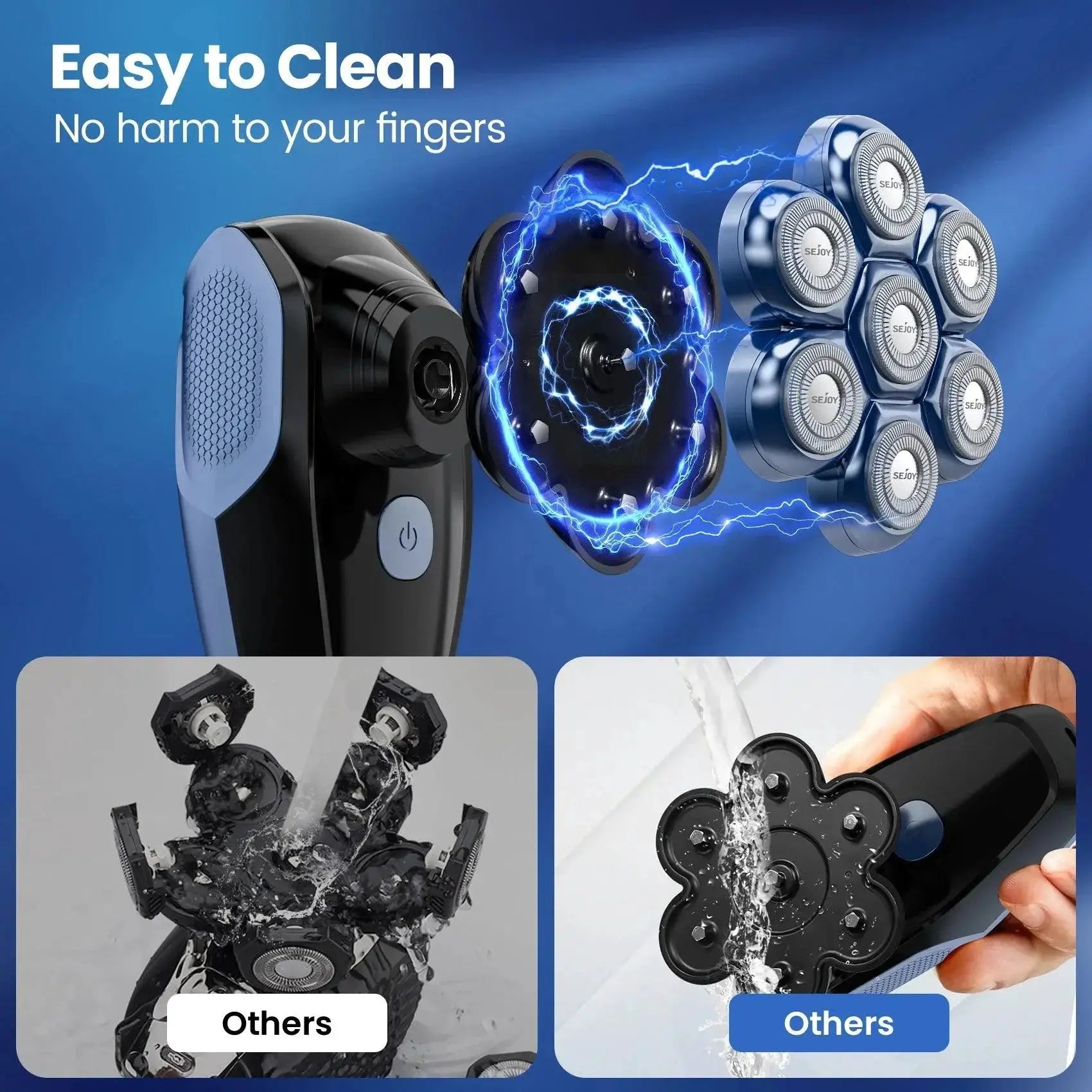 5 In 1 Electric Head Shaver Waterproof Kit For Bald Men