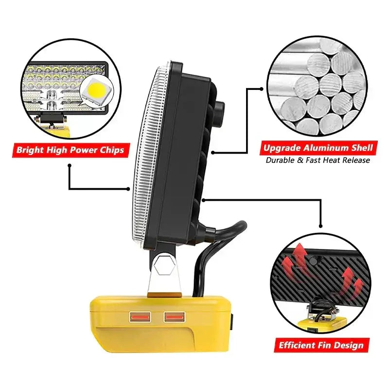 Portable 8 Inch LED Work Light For Batteries Bright Tool