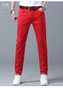 Four Season New Men's Yellow Jeans Fashion Business Casual