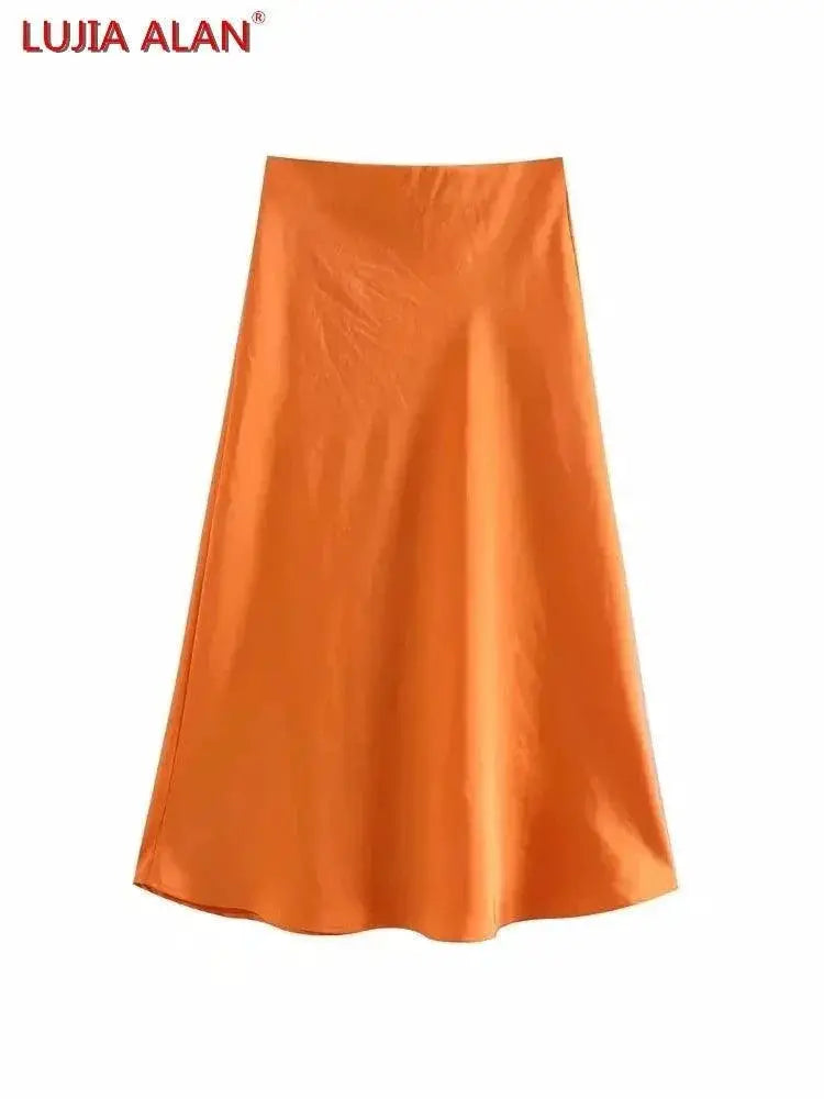 Flattering Satin Midi Skirt for Women — product view 20