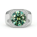 Unisex Sterling Silver Moissanite Ring