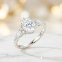 Moissanite Ring in Sterling Silver Oval