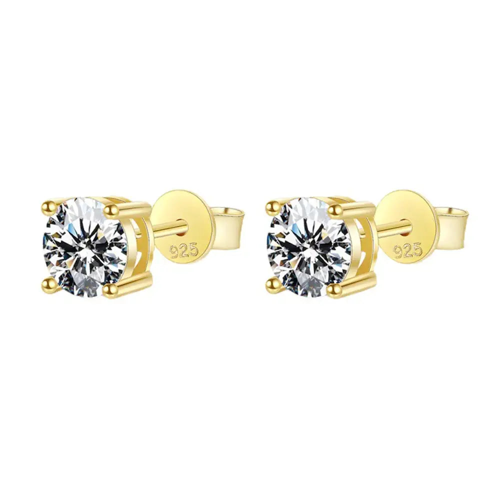 Moissanite Stud Earrings in Sterling Silver Angel — product view 3