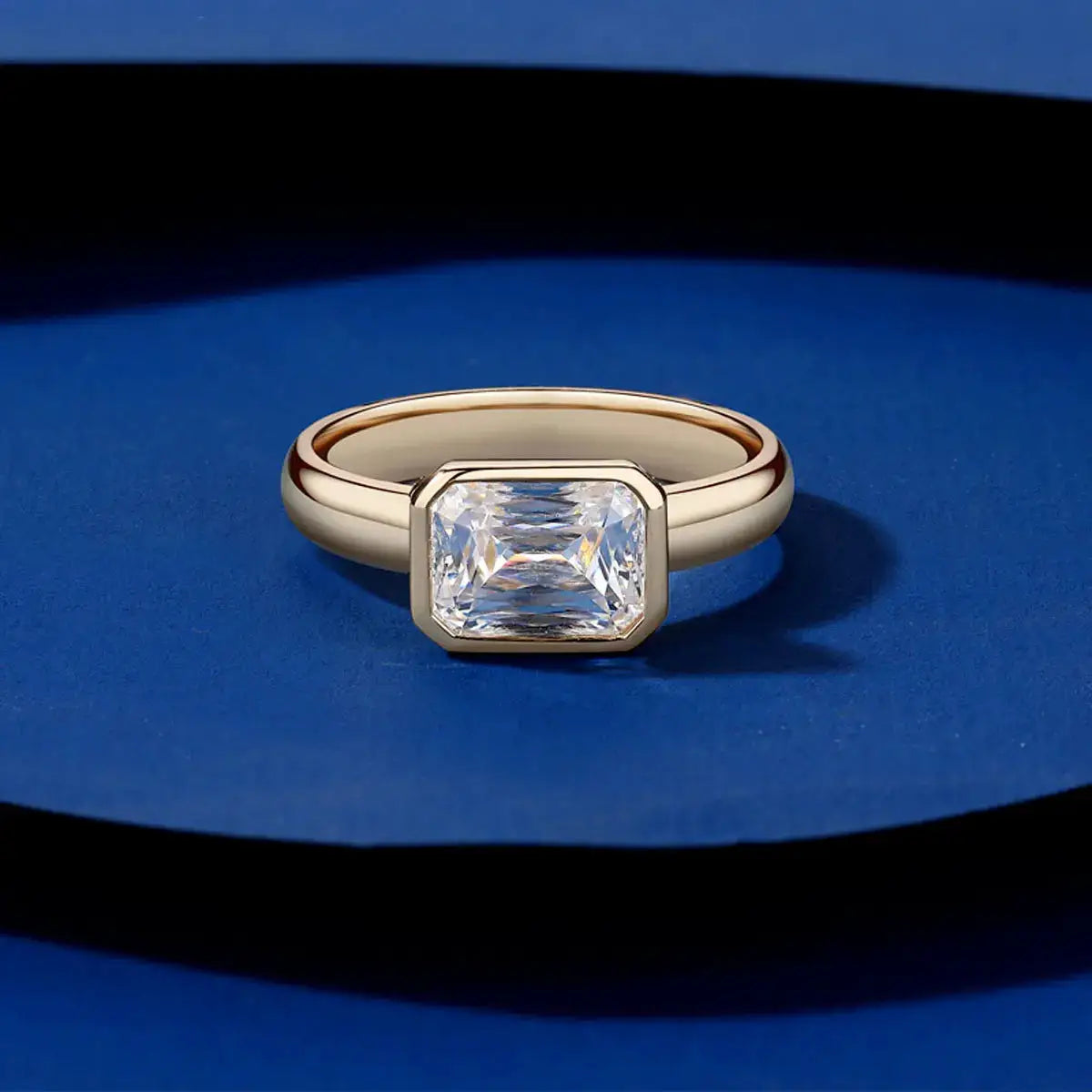 Sterling Silver Silver Moissanite Square Wedding Ring — product image 1