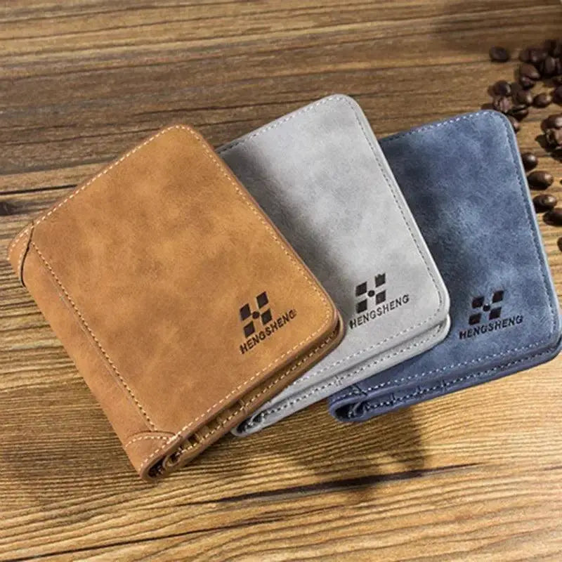 Slim Leather Hipster Wallet with Compartments for Modern Men
