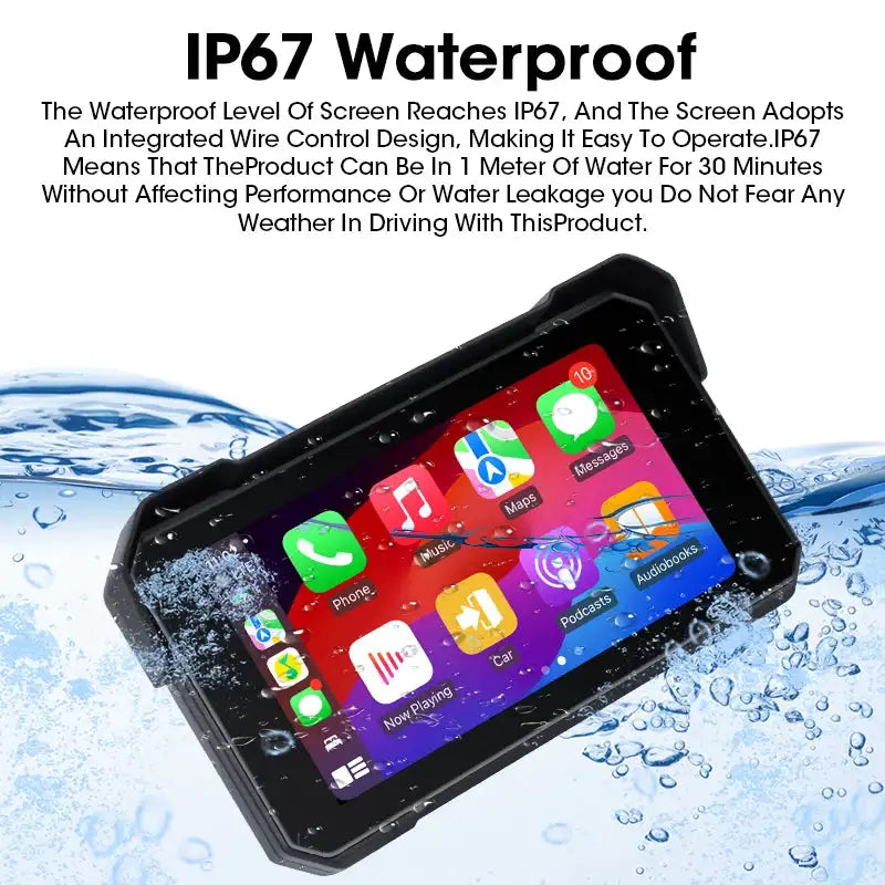 Jansite Motorcycle Display Screen Carplay Moto Navigation Portable Digital Dashboard Motobike Android Auto Waterproof BT Monitor