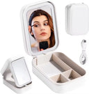 Rechargeable LED Makeup Mirror Portable Travel Case Light