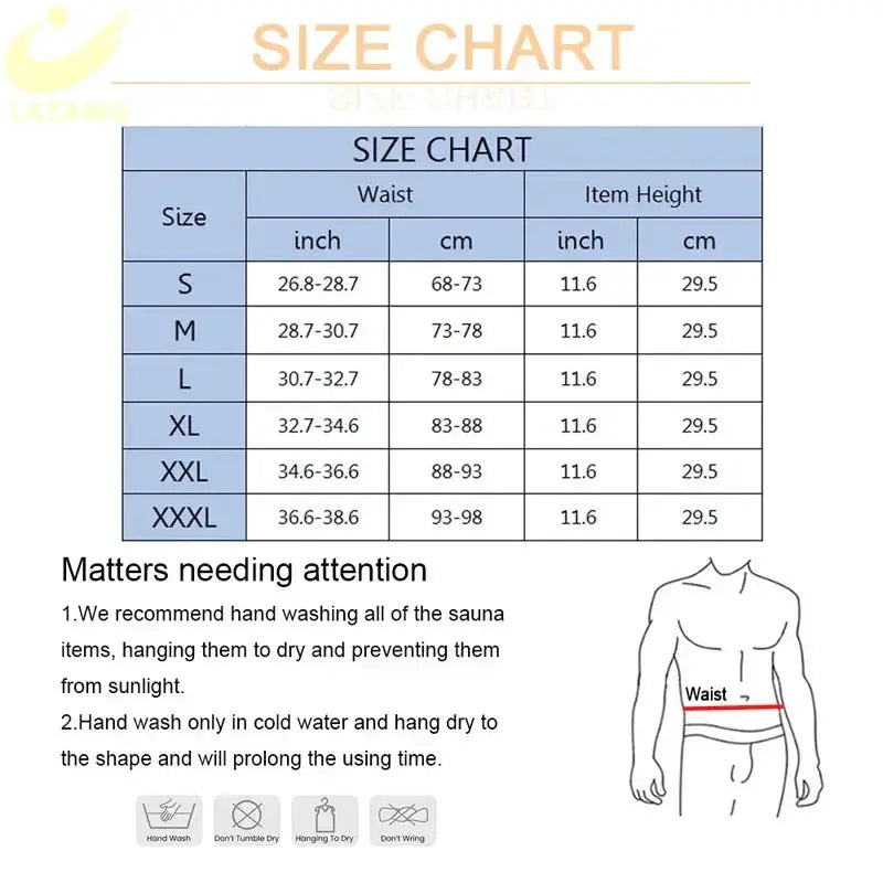 Neoprene Waist Trainer for Men Fat Burning and Slimming