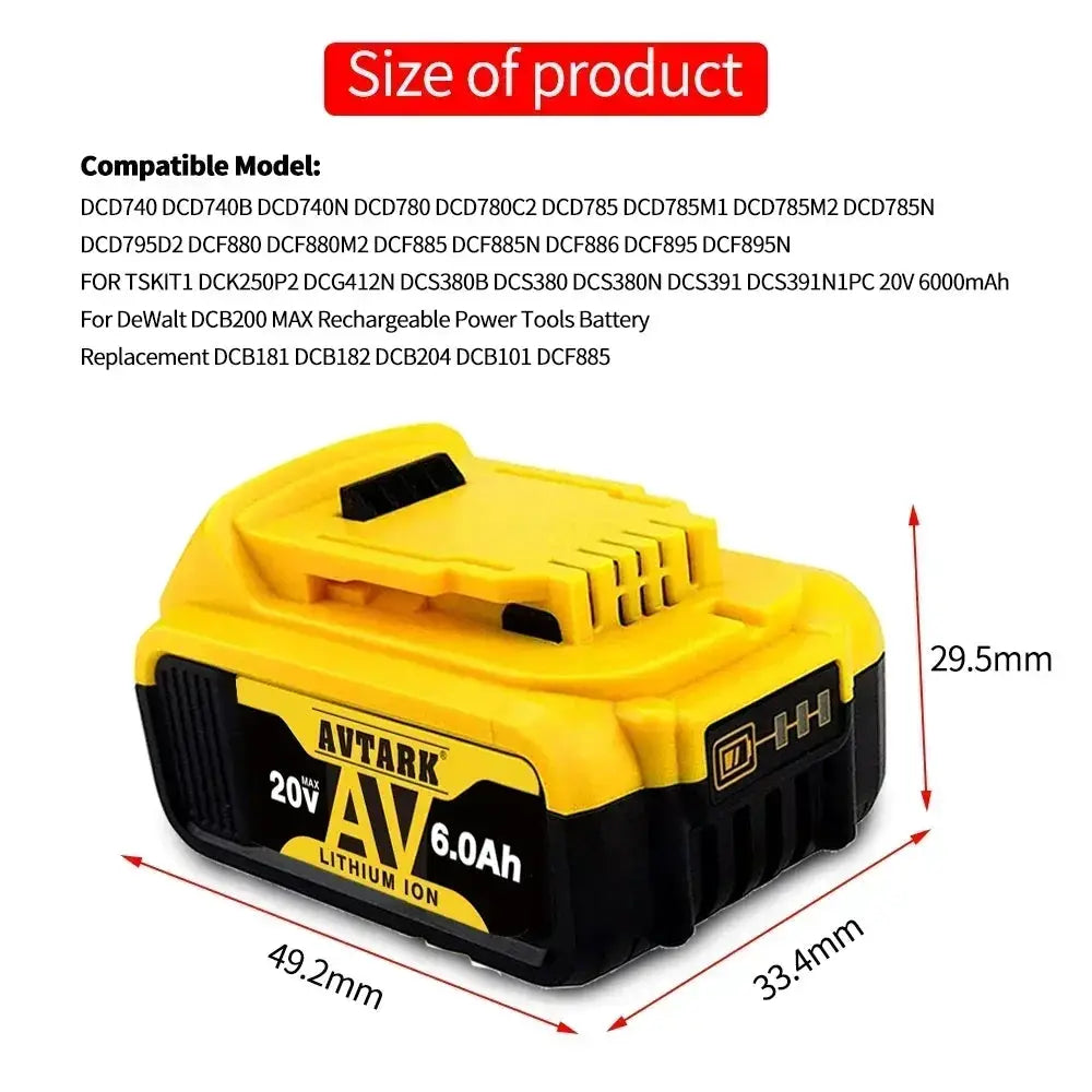 DCB200 20V 8000mAh High Capacity Lithium Battery Pack