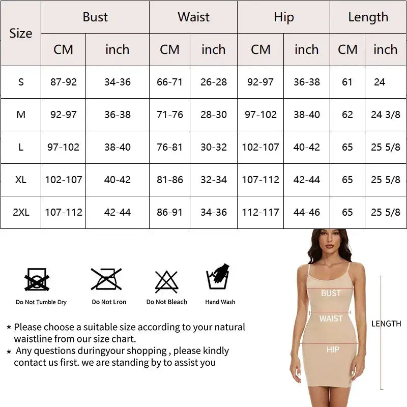Tummy Control Seamless Mini Slip Dress Shapewear for Women