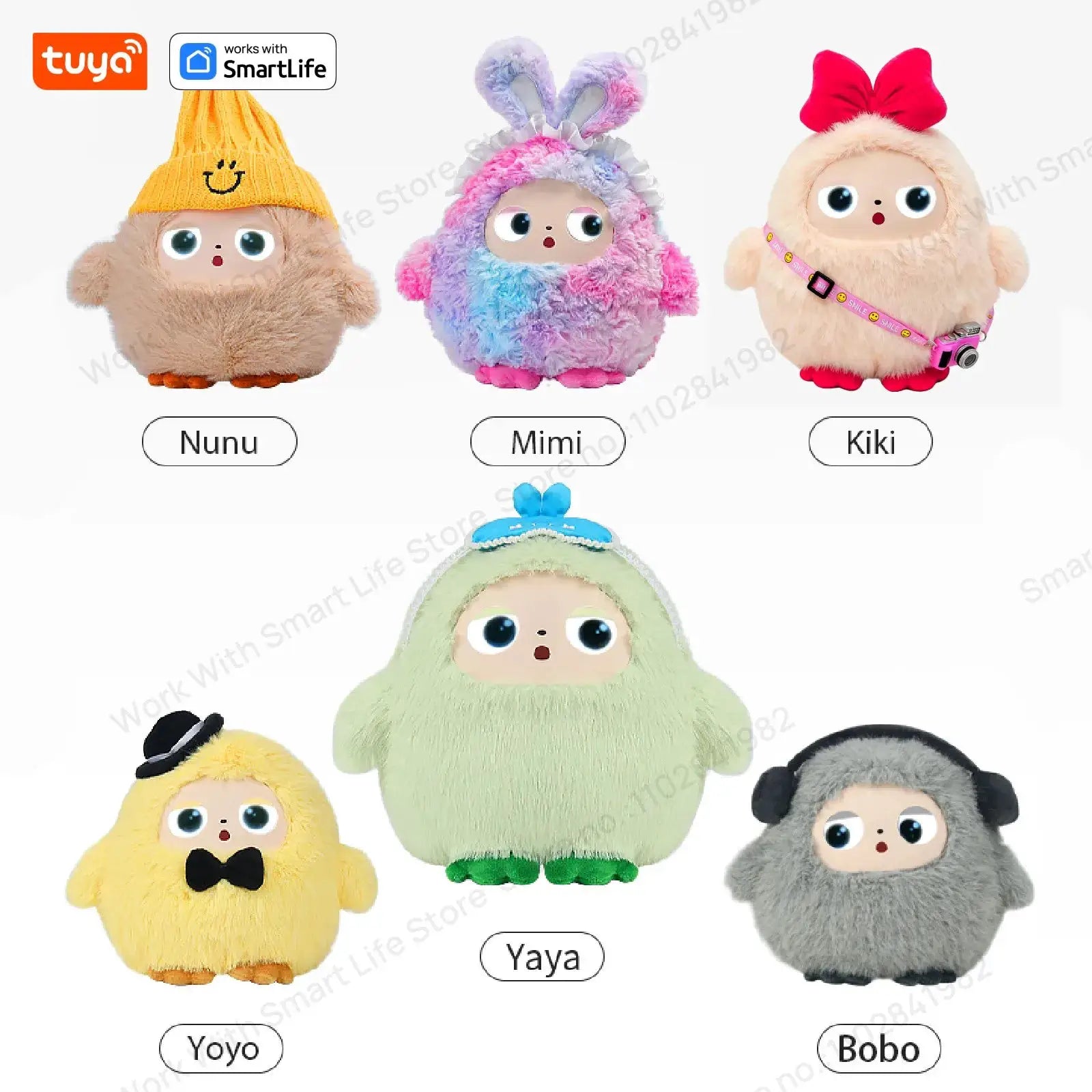 Cute Gray BOBO AI Plush Robot With LED Eyes USB Rechargeable Voice Control
