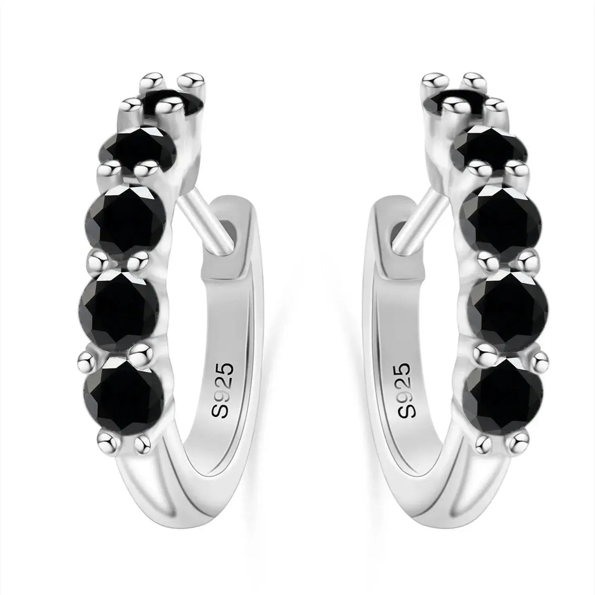 Moissanite Earrings in Sterling Silver Total Round — product view 5