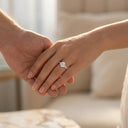 Moissanite Ring in Sterling Silver Oval