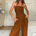 Solid Backless Women's Jumpsuit Solid Off Shoulder Bodysuit
