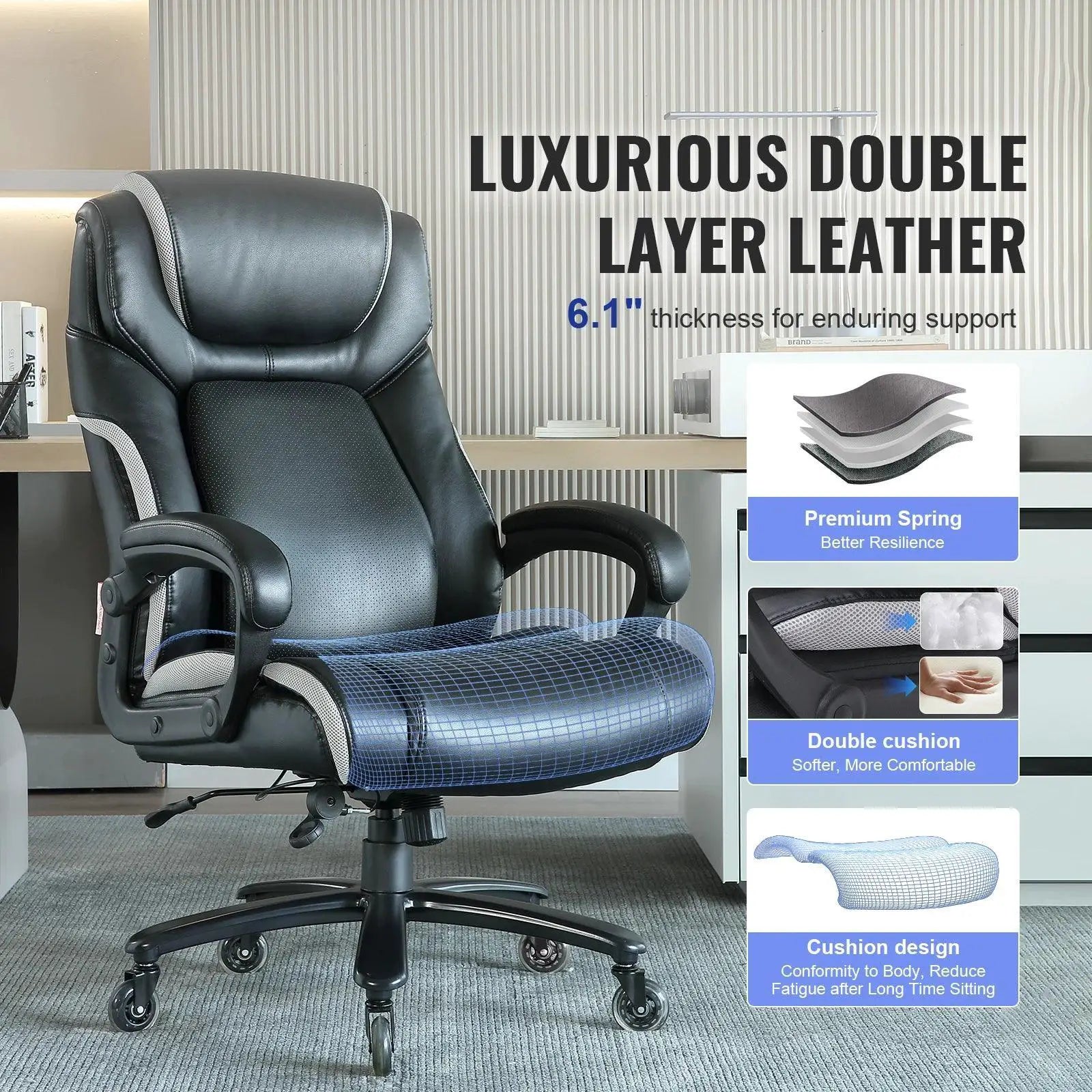 VEVOR Heavy Duty Executive Chair With Adjustable Support