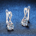 Drop Moissanite Earrings in Sterling Silver
