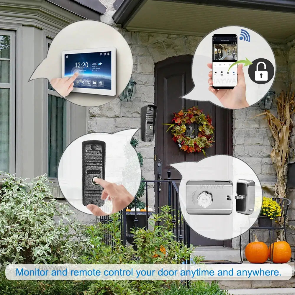 Hayway Tuya Wireless Video Intercom Kit 10 'IPS Full Touch Screen 1080P Camera With Mobile Detection Support One-key Unlock
