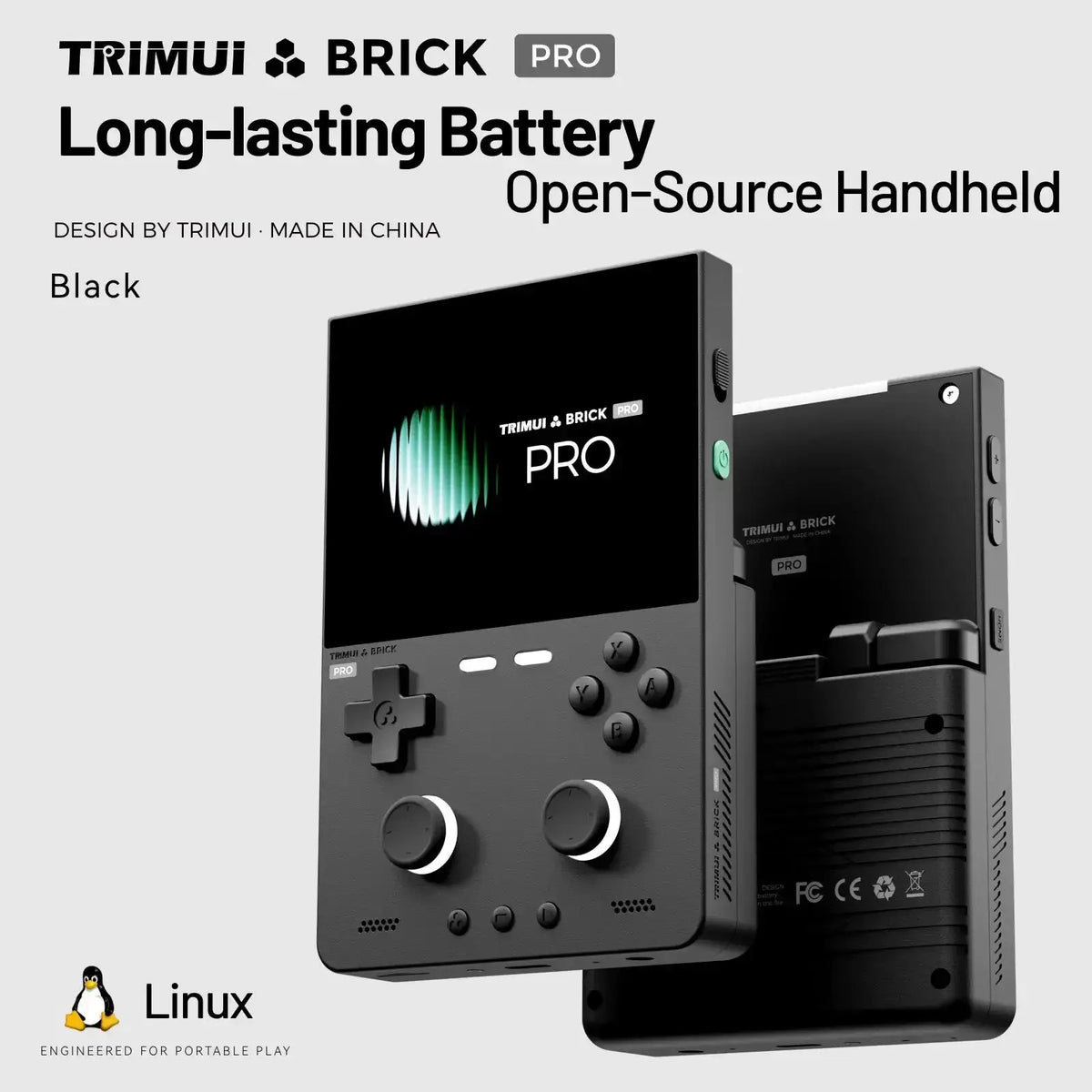 Trimui Brick Pro Retro Handheld Game Console 5000mAh Long Battery CNC Unibody Hall Effect Joysticks 3.95" IPS Linux Gaming Device