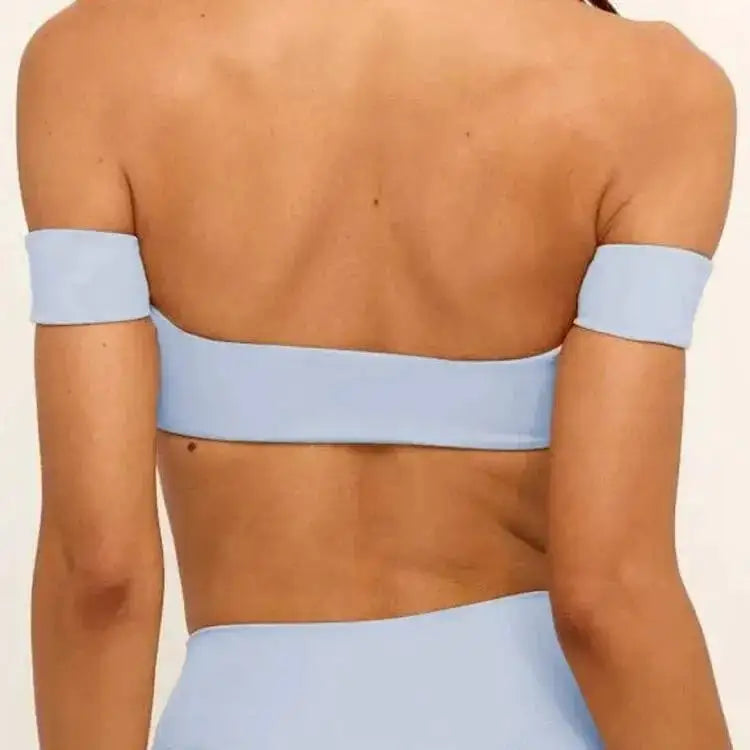 PMWRUN Women's Off - the - Shoulder Yoga Crop Top with High Waist Leggings Set, Stretchy and Breathable for Gym & Workout