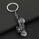 Motorcycle Keychain With Rotating Wheels For Gifts