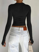 Chic Thumb Hole Crop Top Stylish Must-Have for Women