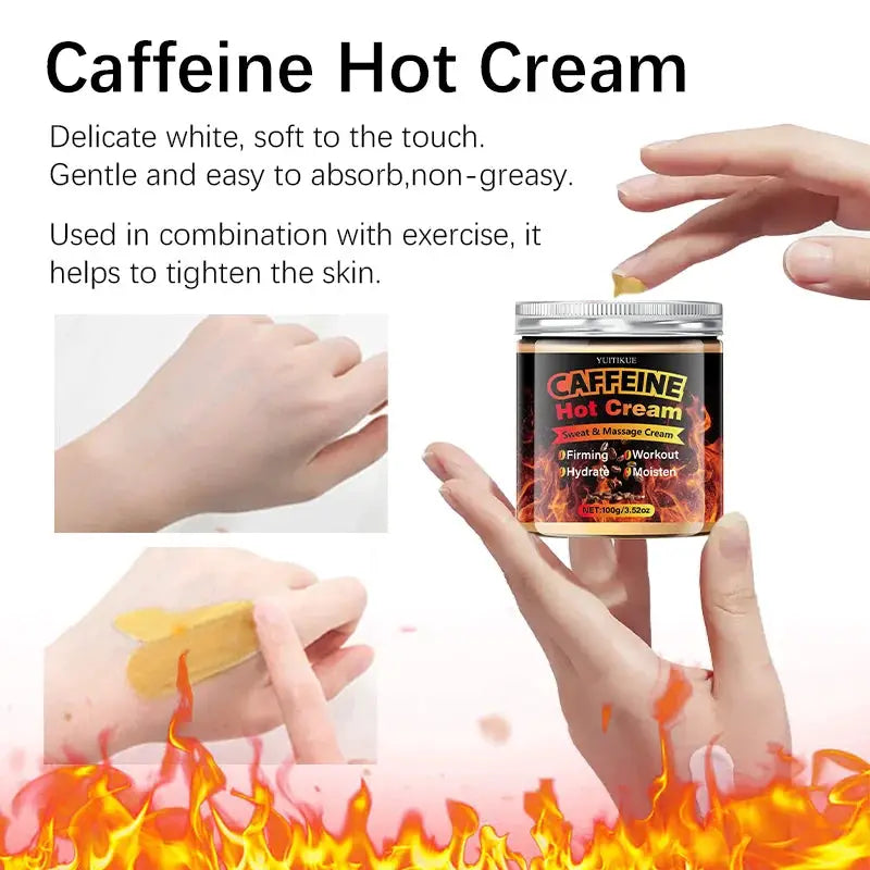 Body Warming Massage Cream - Firms skin, deeply moisturizes, contains collagen, hyaluronic acid, caffeine, retinol, and niacinam