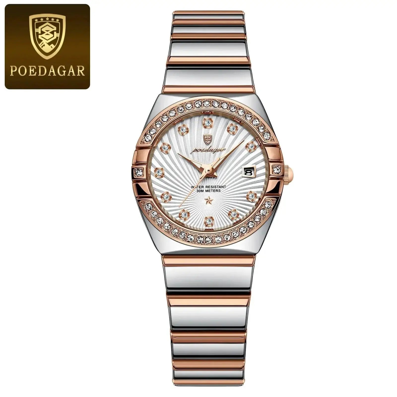POEDAGAR Women's Elegant Stainless Steel Quartz Watch