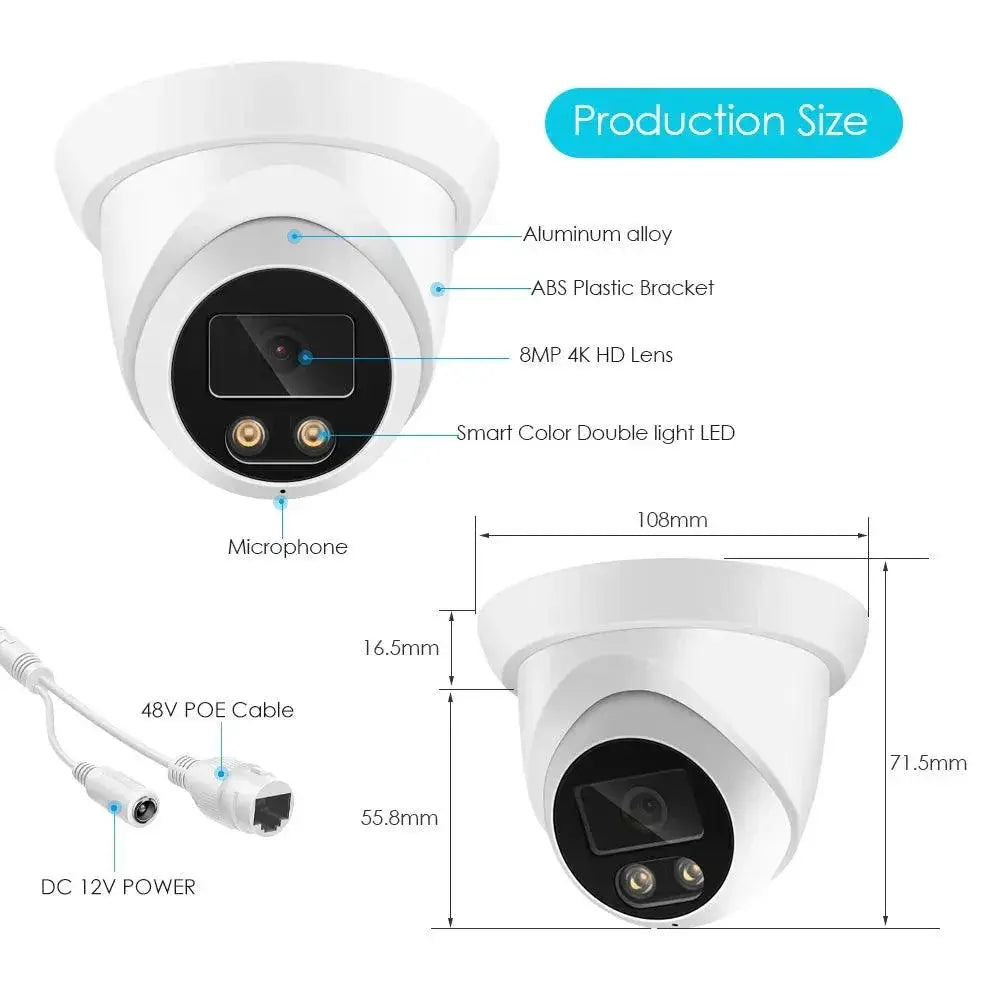 4K Outdoor IP Security Camera With Night Vision Access