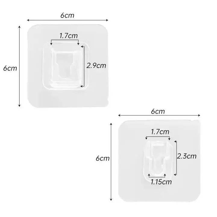 Double Sided Adhesive Wall Hooks Multi Purpose Transparent