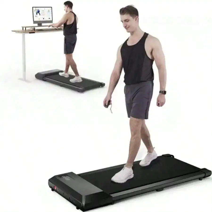 300lbs Treadmill For Home/Office 2.5HP Treadmills Walking Pad LCD Screen Display Remote Control 2in1 Walking Running Fitness Exercise Machine