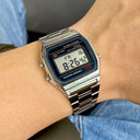 Vintage Stainless Steel Link Digital Watch Classic Elegance