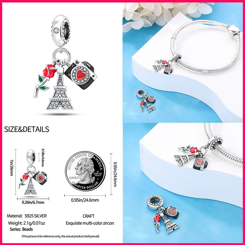 Sterling Silver Heels Lipstick Camera