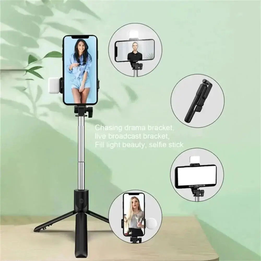 Cell Phone Selfie Stick Tripod Bluetooth Remote Phone Holder