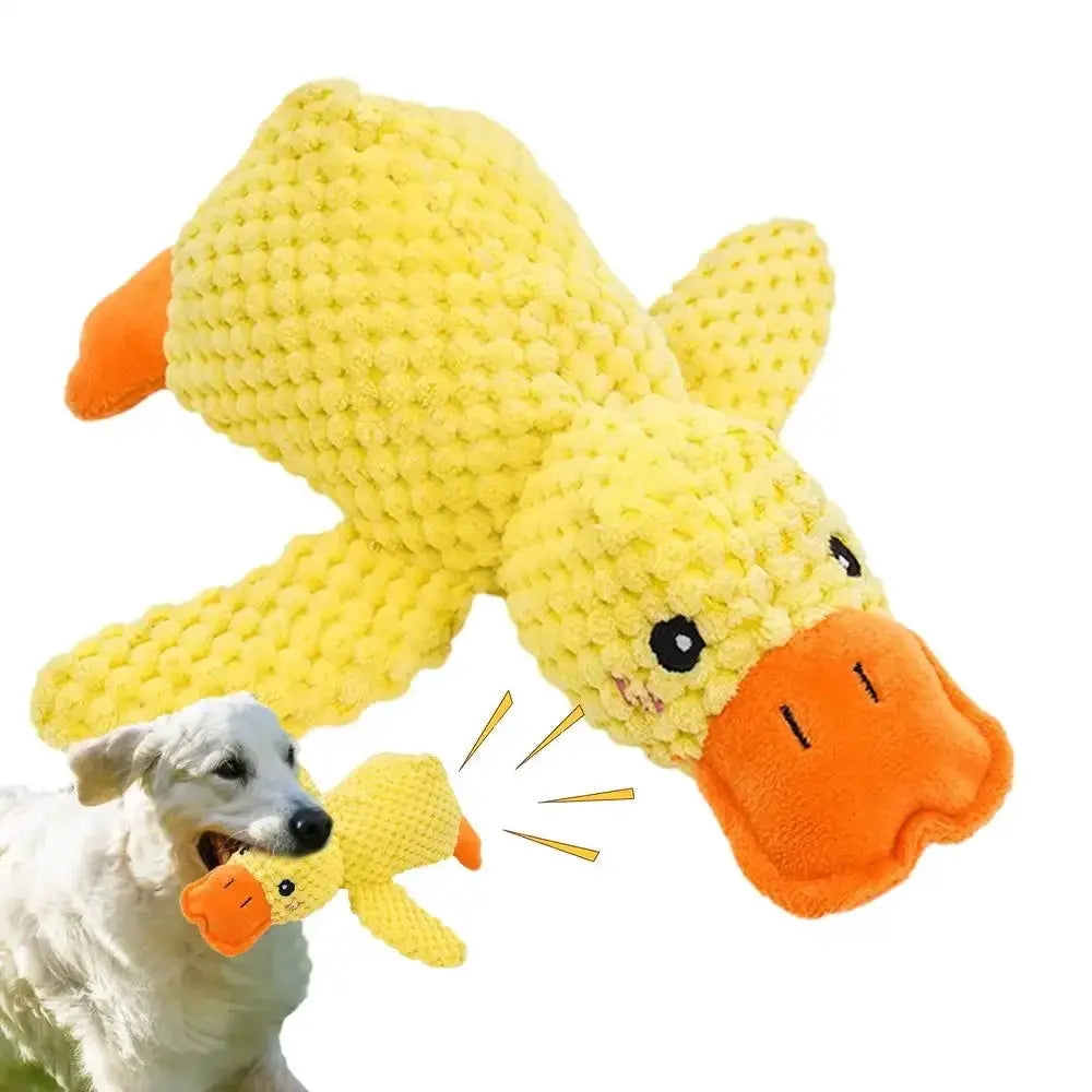 Quacking Duck Dog Toy Durable Calming Plush For Dogs