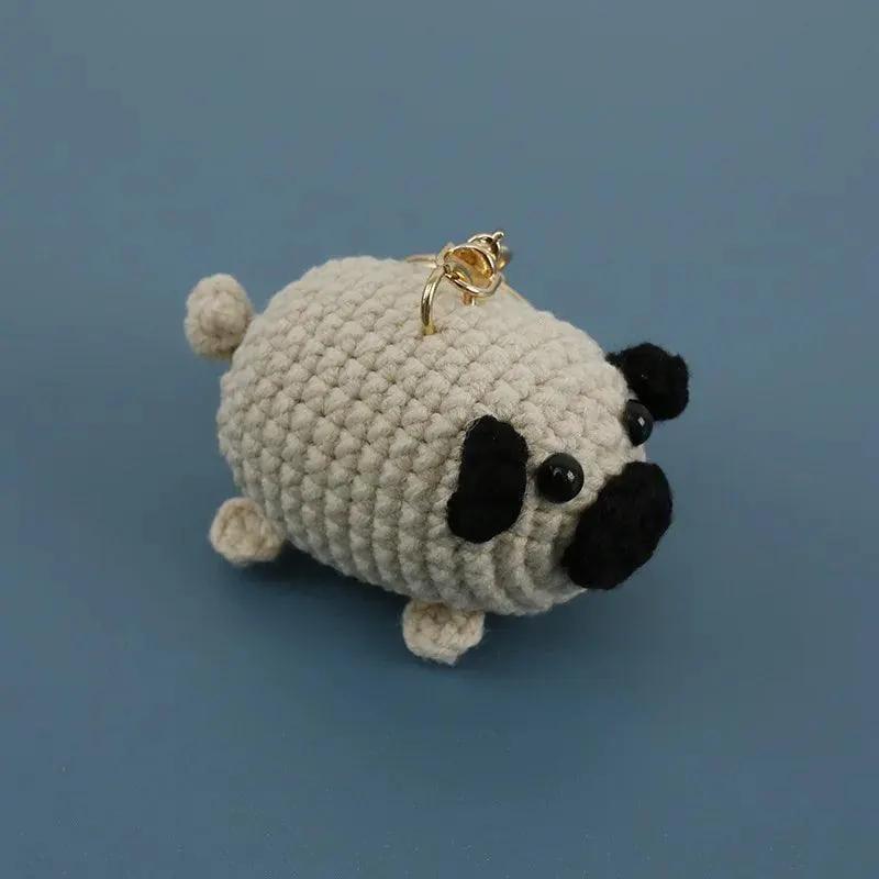 Cute Small Bear Couple Keychains Knitted Cartoon Gift