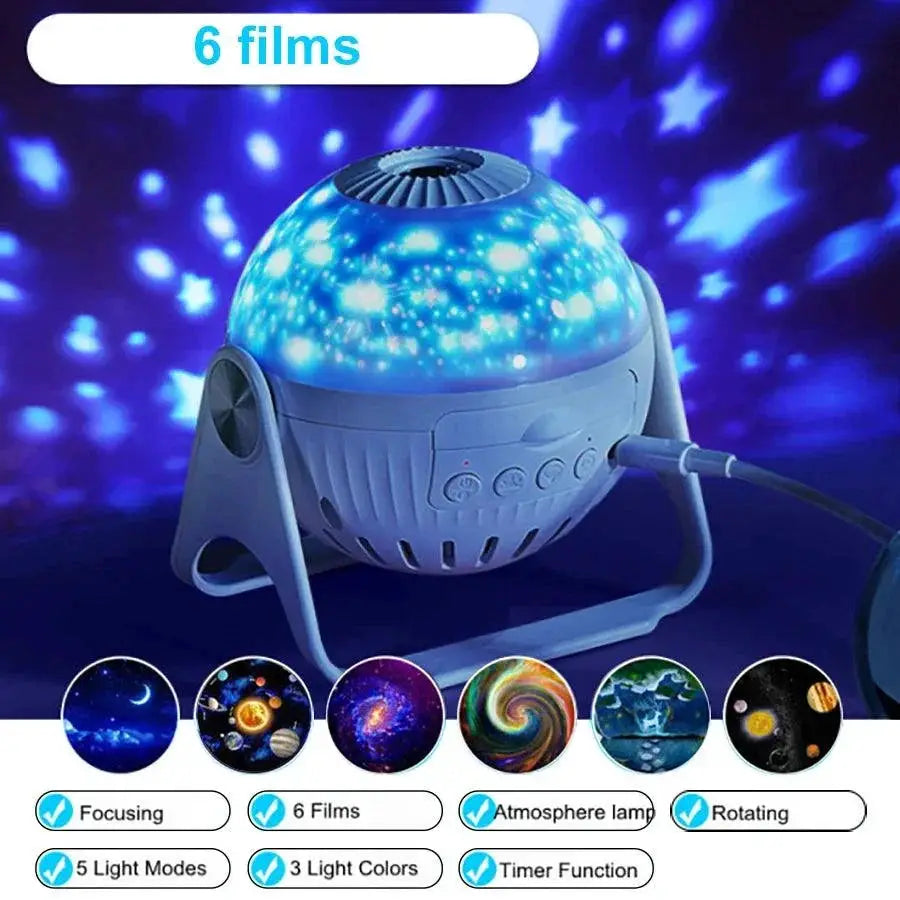 Starry Night Galaxy Projector 360 Degree Kids Night Light