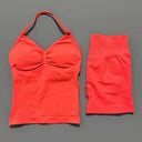 Women Seamless Yoga Set With Tummy Control Shorts