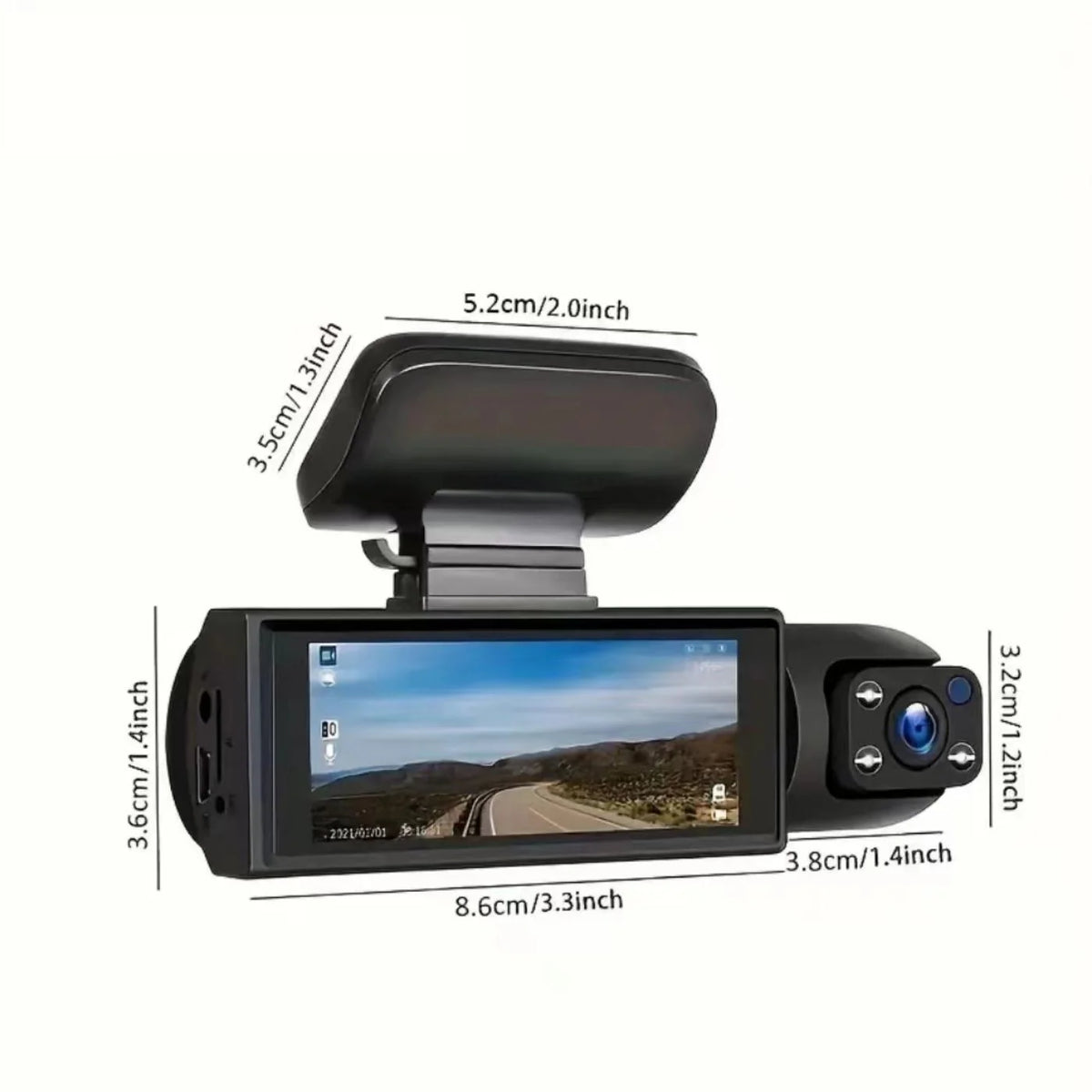 BCUOZ Dual-Lens Dashcam Front Camera And Built-In Car Cameras — product view 2