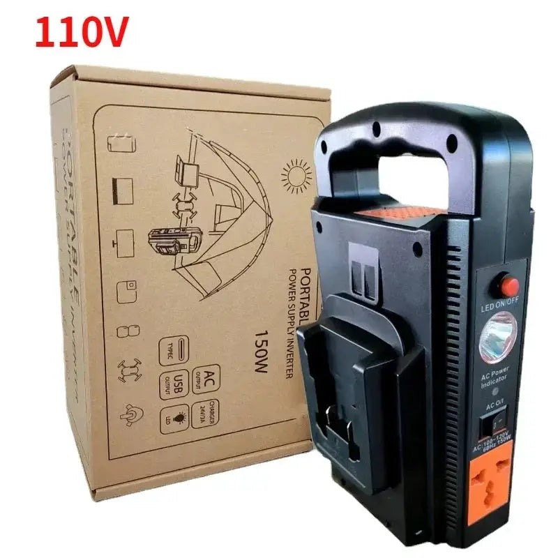 300W Portable Inverter For 18V Batteries With USB And Light - OurLum.com