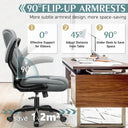 Grey Wood Frame PU Leather Office Chair