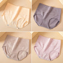 ZJX 4Pcs Set High Waist Cotton Women Panties Plus Size Body Shaper