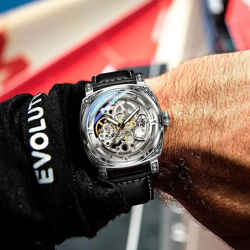 Glenaw Stainless Steel Automatic Watch For Modern Men
