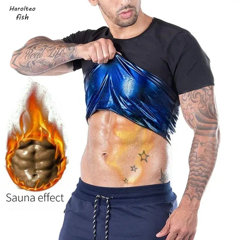 Men Sauna Suit Shirt Shapewear Vest Body Shaper Top